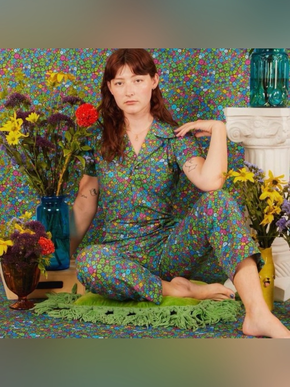 Big Bud Press Moss Blossoms 2.0 Short Sleeve Jumpsuit